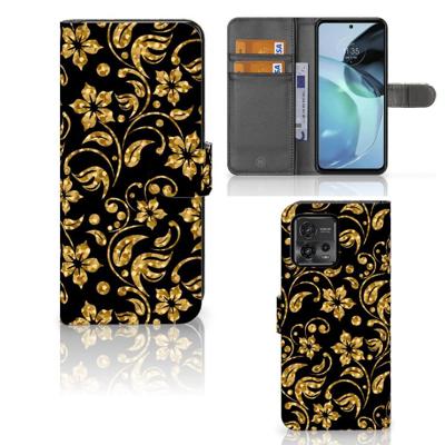 Motorola Moto G72 Hoesje Gouden Bloemen Motorola Moto G72 Hoesje Gouden Bloemen