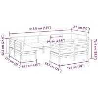 9-delige Loungeset met kussens geïmpregneerd grenenhout - thumbnail