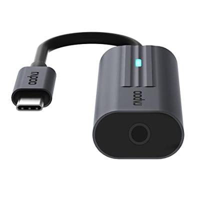 Rapoo UCA-1002 USB Type-C naar 3.5 mm Jack Zwart - thumbnail