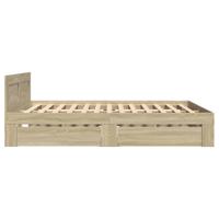 Bedframe met hoofdeinde bewerkt hout sonoma eiken 135x190 cm - thumbnail