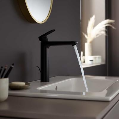 Hansgrohe Vernis wastafelkraan 169 verhoogd met afvoerplug mat zwart 71552670 - thumbnail