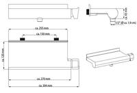 SHOWERSTAR ééngreepsmengkraan douche met planchet, chroom met grote planchet gemaakt van hoogwaardige melamine, ca. 35,0 x 12,5 cm  - praktisch voor het opbergen van douchegerei keramische schijve - thumbnail