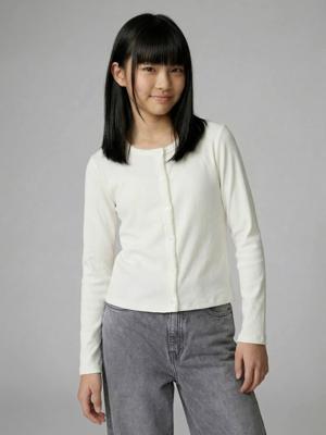 T-shirt met lange mouwen ecru