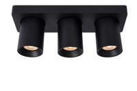 Lucide NIGEL - Plafondspot - LED Dim to warm - GU10 - 3x5W 2200K/3000K - Zwart - thumbnail