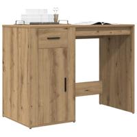 Bureau 100x49x75 cm bewerkt hout artisanaal eikenkleur - thumbnail