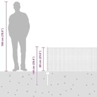 VidaXL Hek met paal zilver 0,6 x 10 m staal - thumbnail
