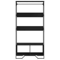 Kledingkast 90x50x180 cm bewerkt hout zwart - thumbnail