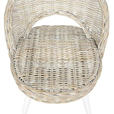 VidaXL Fauteuil kubu rattan wit