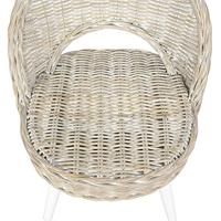 Fauteuil kubu rattan wit - thumbnail