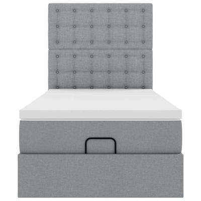 Ottoman bed met matras 140x190cm stof lichtgrijs