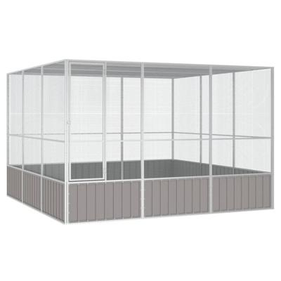 Vogelkooi 302,5x324,5x211,5 cm gegalvaniseerd staal grijs Vogelkooi 302,5x324,5x211,5 cm gegalvaniseerd staal grijs