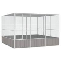 Vogelkooi 302,5x324,5x211,5 cm gegalvaniseerd staal grijs - thumbnail