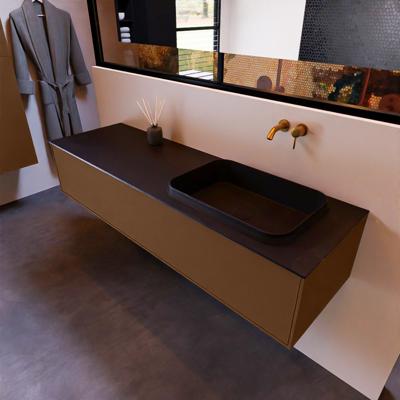 Badkamermeubelset Mondiaz Erin 150 cm met 1 Lade met RIDGE Wastafel Rechts Urban Zonder Kraangaten Greeploos Mat Rust Badkamermeubelset Mondiaz Erin 150 cm met 1 Lade met RIDGE Wastafel Rechts Urban Zonder Kraangaten Greeploos Mat Rust