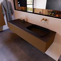 Badkamermeubelset Mondiaz Erin 150 cm met 1 Lade met RIDGE Wastafel Rechts Urban Zonder Kraangaten Greeploos Mat Rust - thumbnail