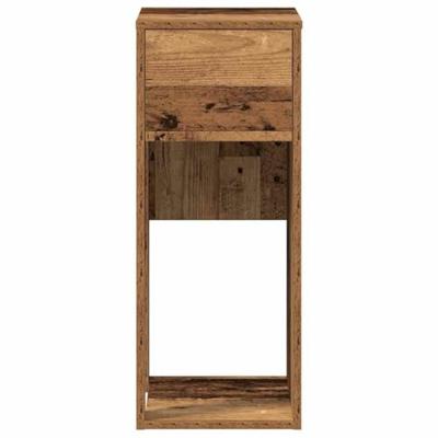 Computertorenstandaard met lade 30x44x74 cm oud houtkleurig