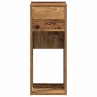 Computertorenstandaard met lade 30x44x74 cm oud houtkleurig - thumbnail