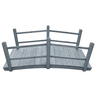 VidaXL Tuinbrug 140x60x56 cm massief vurenhout grijs