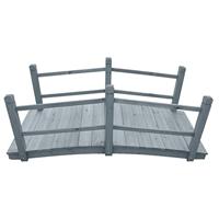 VidaXL Tuinbrug 140x60x56 cm massief vurenhout grijs - thumbnail