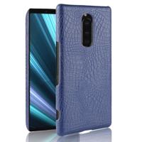 Shockproof Crocodile Texture PC + PU Case for Sony Xperia 1 (Blue) - thumbnail