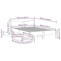 Bedframe met lades massief grenenhout wit 160x200 cm - thumbnail