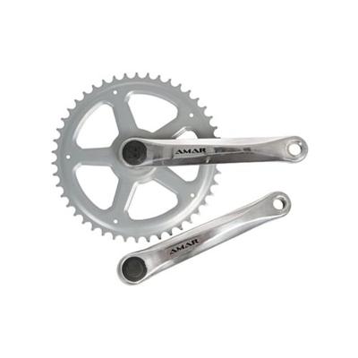 Amar crankstel crankset 4-edge 46t 1-speed 1/2x3/32 alu sil.