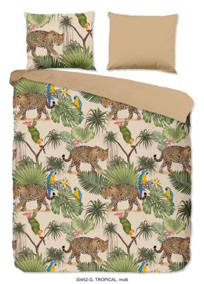 Good Morning Dekbedovertrek "luipaard met bladeren" - Zand - (240x200/220 cm) - Katoen