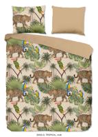 Good Morning Dekbedovertrek "luipaard met bladeren" - Zand - (240x200/220 cm) - Katoen - thumbnail