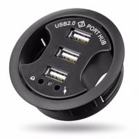 3 Ports USB 2.0 Hub with 3.5mm audio and microphone jack - thumbnail