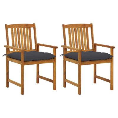 VidaXL Tuinstoelen 2 st met kussens massief acaciahout VidaXL Tuinstoelen 2 st met kussens massief acaciahout