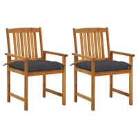 VidaXL Tuinstoelen 2 st met kussens massief acaciahout - thumbnail