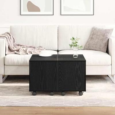 Salontafel Zwart eiken 60 x 60 x 38 cm Bewerkt hout