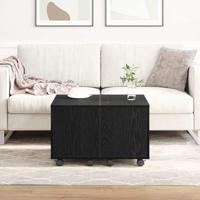 Salontafel Zwart eiken 60 x 60 x 38 cm Bewerkt hout - thumbnail