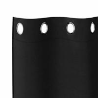 VidaXL Zwart-out gordijnen met ringen 2 pcs zwart 260 x 140 cm - thumbnail