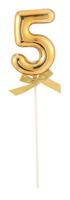 Taart Topper Cijfer 5 Goud - thumbnail