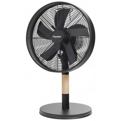 Bestron dft35wb tafelventilator (zwart/houtkleur, ø 35 cm)