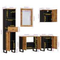 5-delige Badkamermeubelset massief mangohout - thumbnail