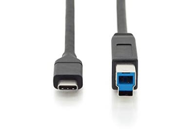 ASSMANN AK-300149-010-S, USB 3.1 aansluitkabel, USB Type-C naar USB B (stekker/stekker), 3A, 10 Gbit/s, 1,0 meter, zwart