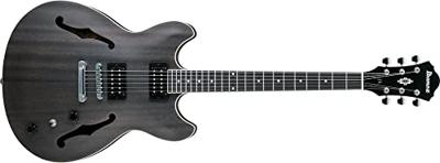 Ibanez AS53 Artcore Transparent Black Flat semi-akoestische gitaar