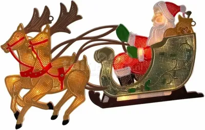 Raamsilhouet Kerstslee 20 LED 45x28cm Raamsilhouet Kerstslee 20 LED 45x28cm