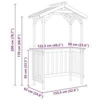 Barbecue-overkapping Bruin 133.5 x 63 x 200 cm - thumbnail