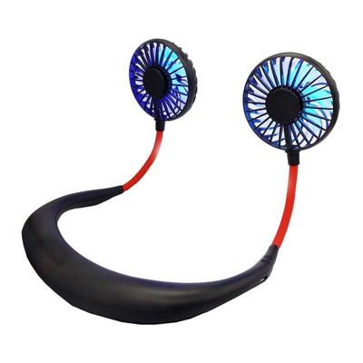 Creatieve mini opknoping nek type fan outdoor LED fan (zwart)