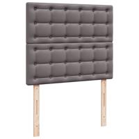 Boxspring met matras kunstleer grijs 120x190 cm - thumbnail