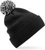 Beechfield CB450R Recycled Snowstar® Beanie - Black/White - One Size - thumbnail