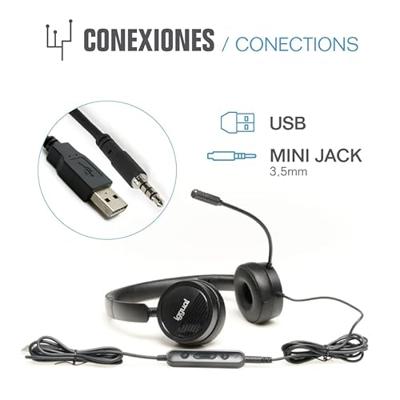 Hoofdtelefoon met microfoon iggual iggual Zwart