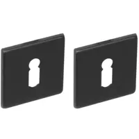 Intersteel rozetten vierkant met sleutelgat plat verdekt 50x5mm - RVS/mat zwart - thumbnail