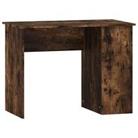 Bureau 100x55x75 cm bewerkt hout gerookt eikenkleurig - thumbnail
