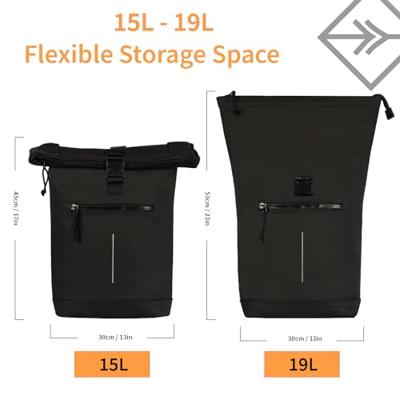 New Rebels Mart New York Zwart 21L Rugzak Rolltop Waterafstotend Laptop 15.6" New Rebels Mart New York Zwart 21L Rugzak Rolltop Waterafstotend Laptop 15.6"