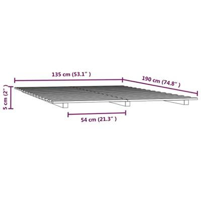 Bedframe massief grenenhout zwart 135x190 cm Bedframe massief grenenhout zwart 135x190 cm