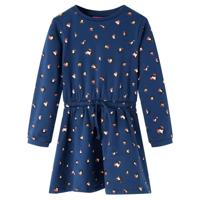 Kinderjurk met lange mouwen 92 marineblauw - thumbnail