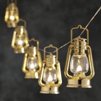 LED feestverlichting met gouden lantaarns - thumbnail